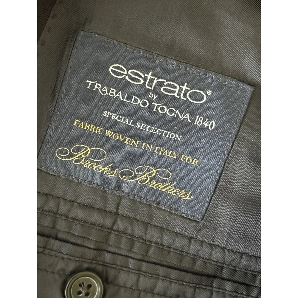 Brooks Brothers Blazer Mens 42L Navy Blue Regent Fit Estrato Italian Wool 1818